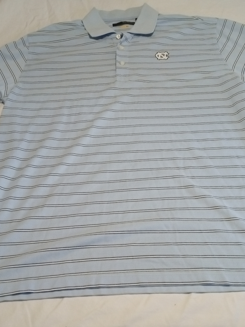 Greg Norman Unc Collection Light Blue Striped Polo